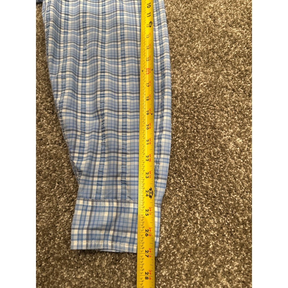 Vineyard Vines Harbor Shirt XXL Blue Plaid Fishing Vented Performance - Picture 10 of 11